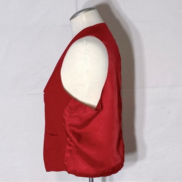 Vintage Red Corduroy Vest L - Picture 3 of 10